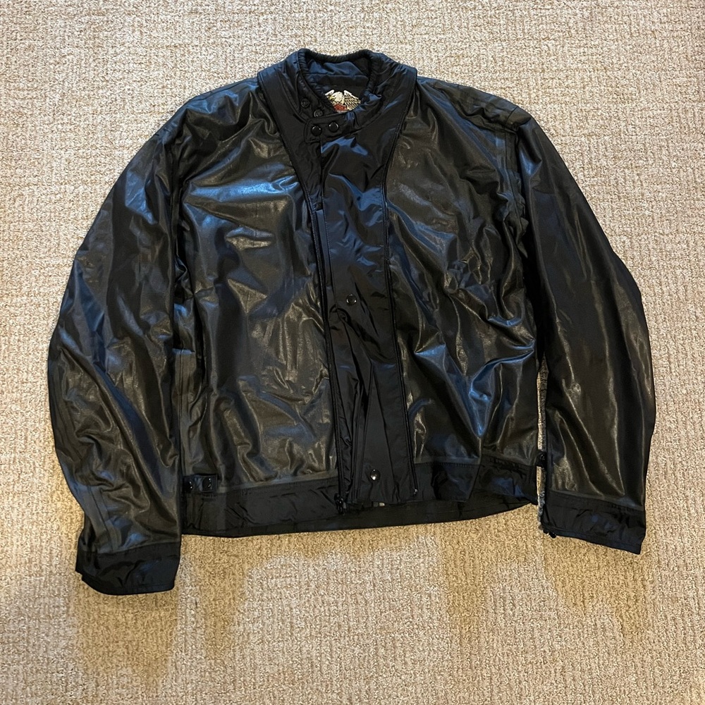 New Harley Davidson FXRG Waterproof Water Resistant Black Leather Jacket Large